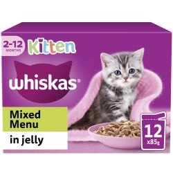 WHISKAS KITTEN MIXED IN JELLY 85GRX12 -SKU-3021
