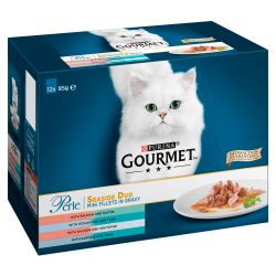 Gourmet Perle Seaside Duo (Ocean Fish & Tuna, Salmon & White Fish, Salmon & Saithe 12X85GR-SKU-2918