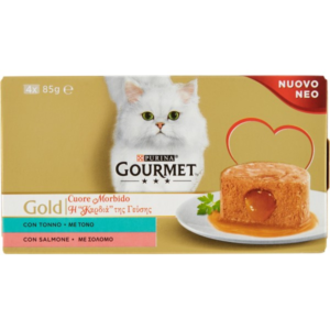 GOURMET GOLD MELTING HEART TUNA/SALMON 4X85GR-SKU-2749
