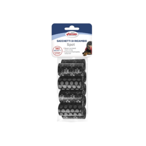 RECORD 9 ROLLS BLACK SPOTTED HYGENE BAGS  -SKU-2461