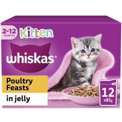 WHISKAS KITTEN POULTRY IN JELLY 85GRX12 -SKU-3022