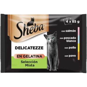 SHEBA CAT SALMON  MIXED IN JELLY 4X85GRX13-SKU-3167
