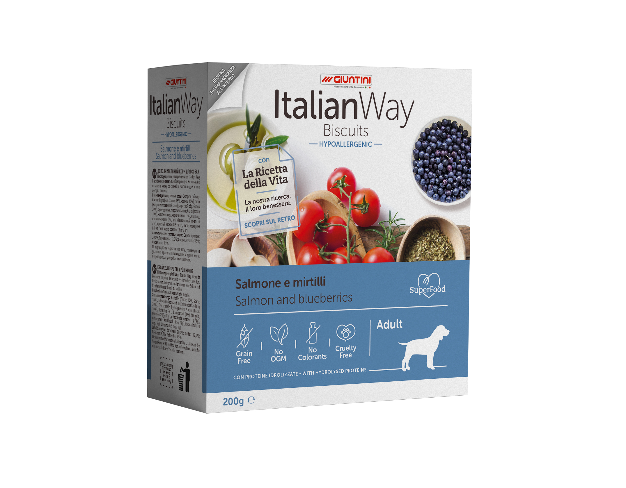 ITALIANWAY BISCUITS HYPOALERGENIC SALMON 200GRX6-SKU-3271