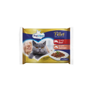 PREVITAL IRREGULAR FILLETS BEEF&SALMON 85GRX4X15PK -SKU- 3184