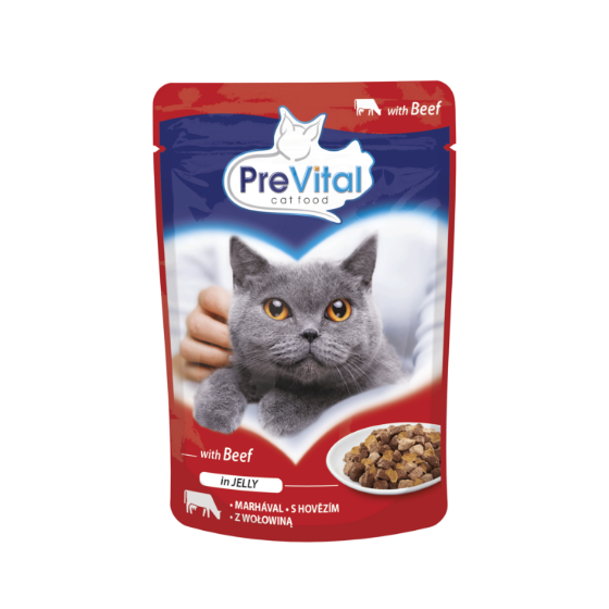 PREVITAL POUCHES BEEF IN JELLY 100GRX24-SKU-3200