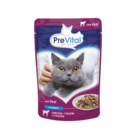PREVITAL POUCHES VEAL IN GRAVY 100GRX24-SKU-3206