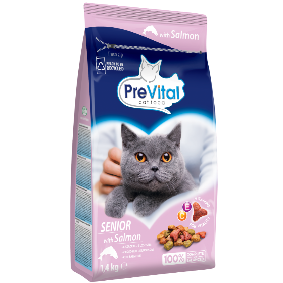 PREVITAL DRY CAT SENIOR SALMON 1.4KGS-SKU-3220