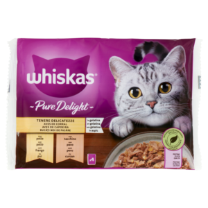 WHISKAS PURE DELIGHT CHICKEN&TURKEY IN JELLY 4X85GRX13-SKU-3274