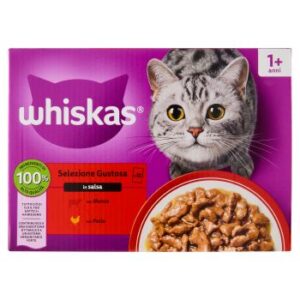 WHISKAS POUCHES MIXED IN GRAVY BEEF & CHICKEN 85GRX10-SKU-3390