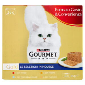Gourmet Gold Le Selezioni In Mousse Beef / Liver / Fish / Turkey 36x85g-SKU-3398